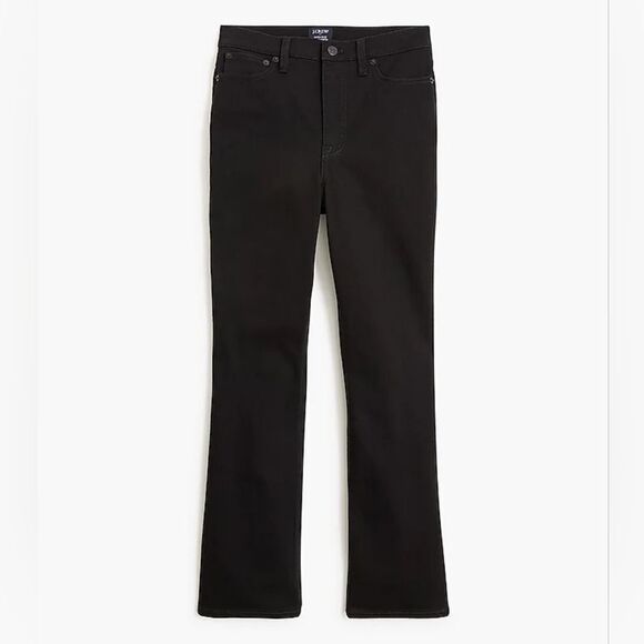 NWT J.Crew Factory High-rise black flare crop jean in all-day stretch - Picture 1 of 9